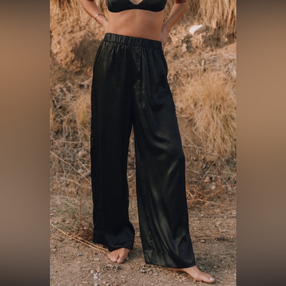 Daily Drills Black Silk Pants